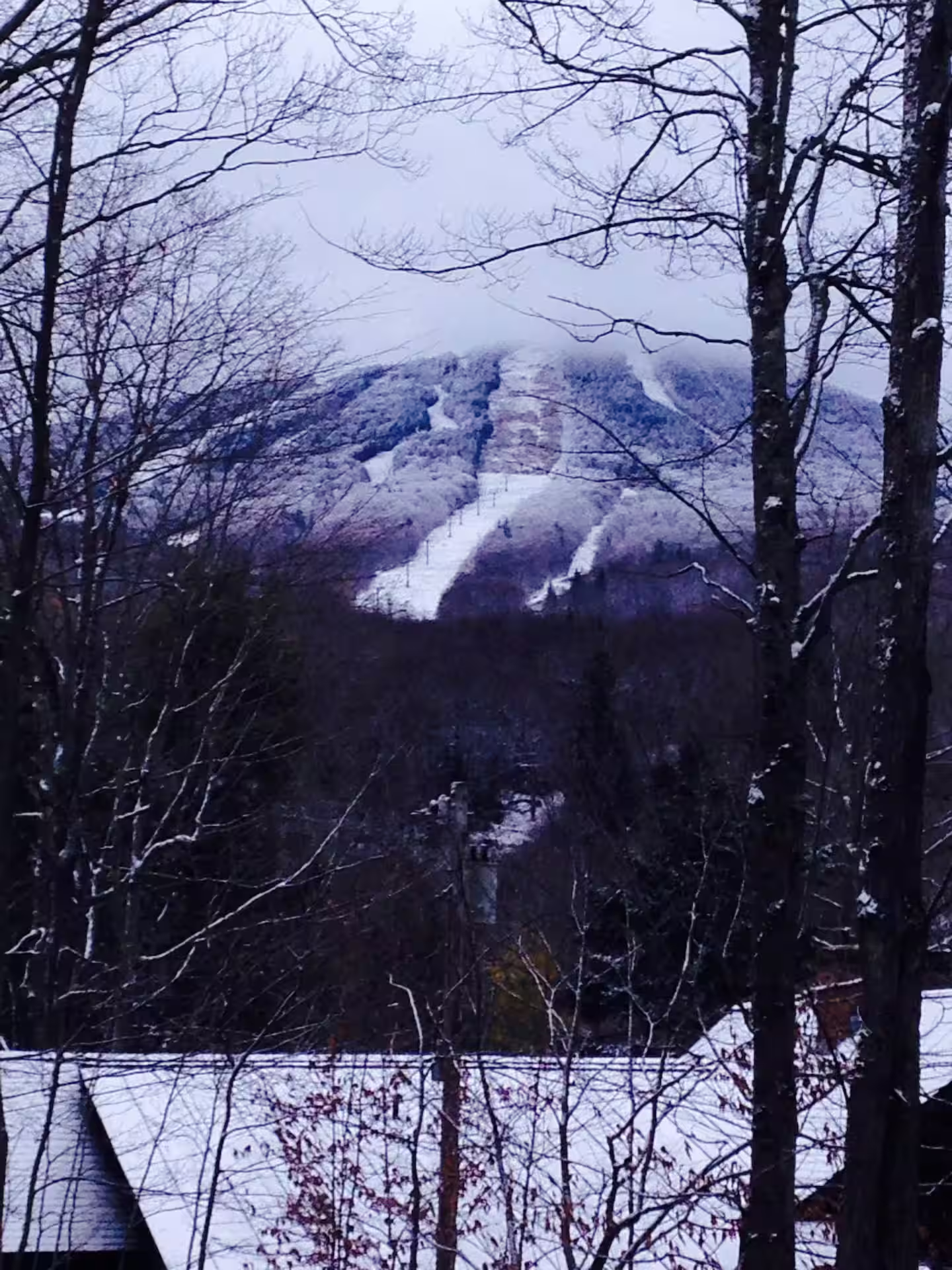 Mountain Views
During winter months, enjoy unobstructed views of Pico Mountain and the ski slopes through a peaceful wooded setting—watch skiers from your deck.