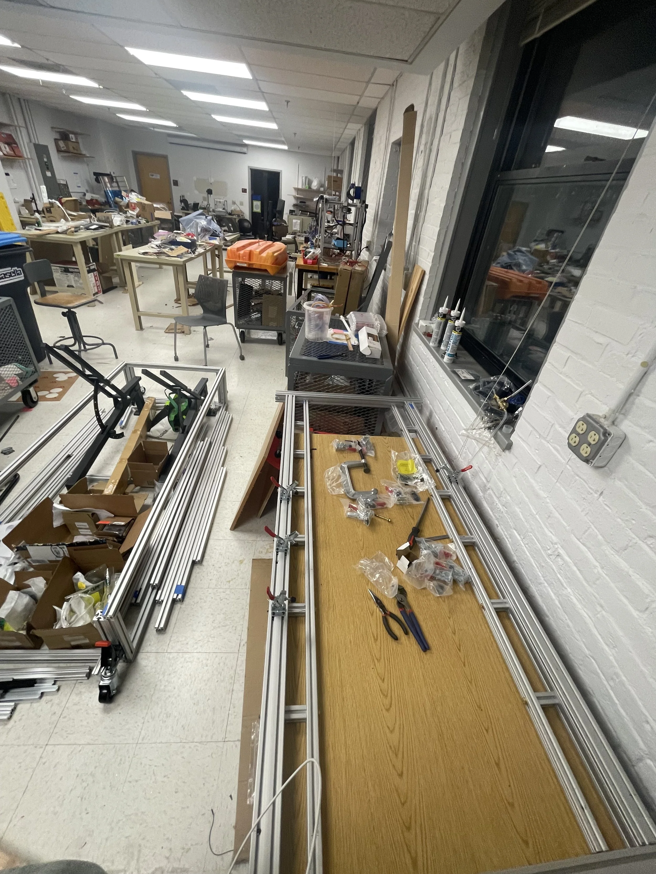 We finished the frame that holds up the acrylic