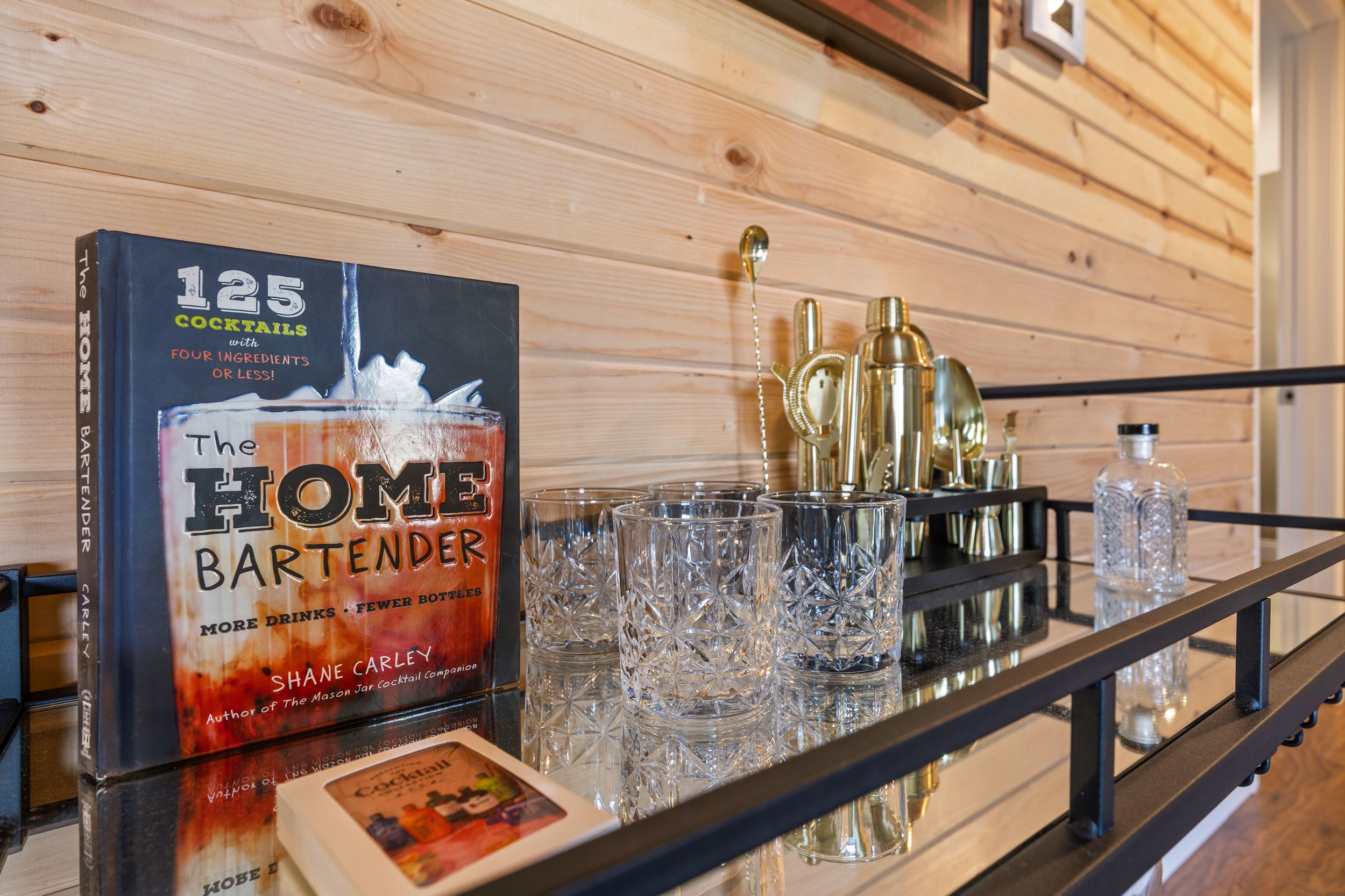 What a fun way to show off your rental, a mini bar!