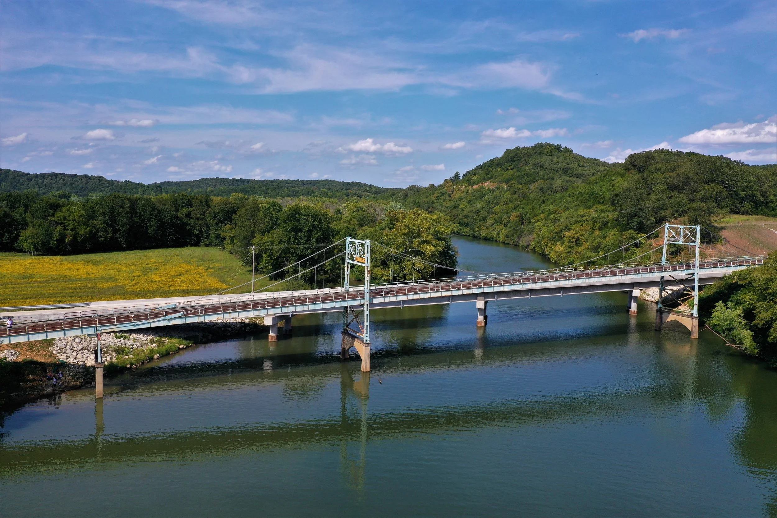 From the spring of 2024, the Little Niangua Suspension Bridge here at Lake of the Ozarks!