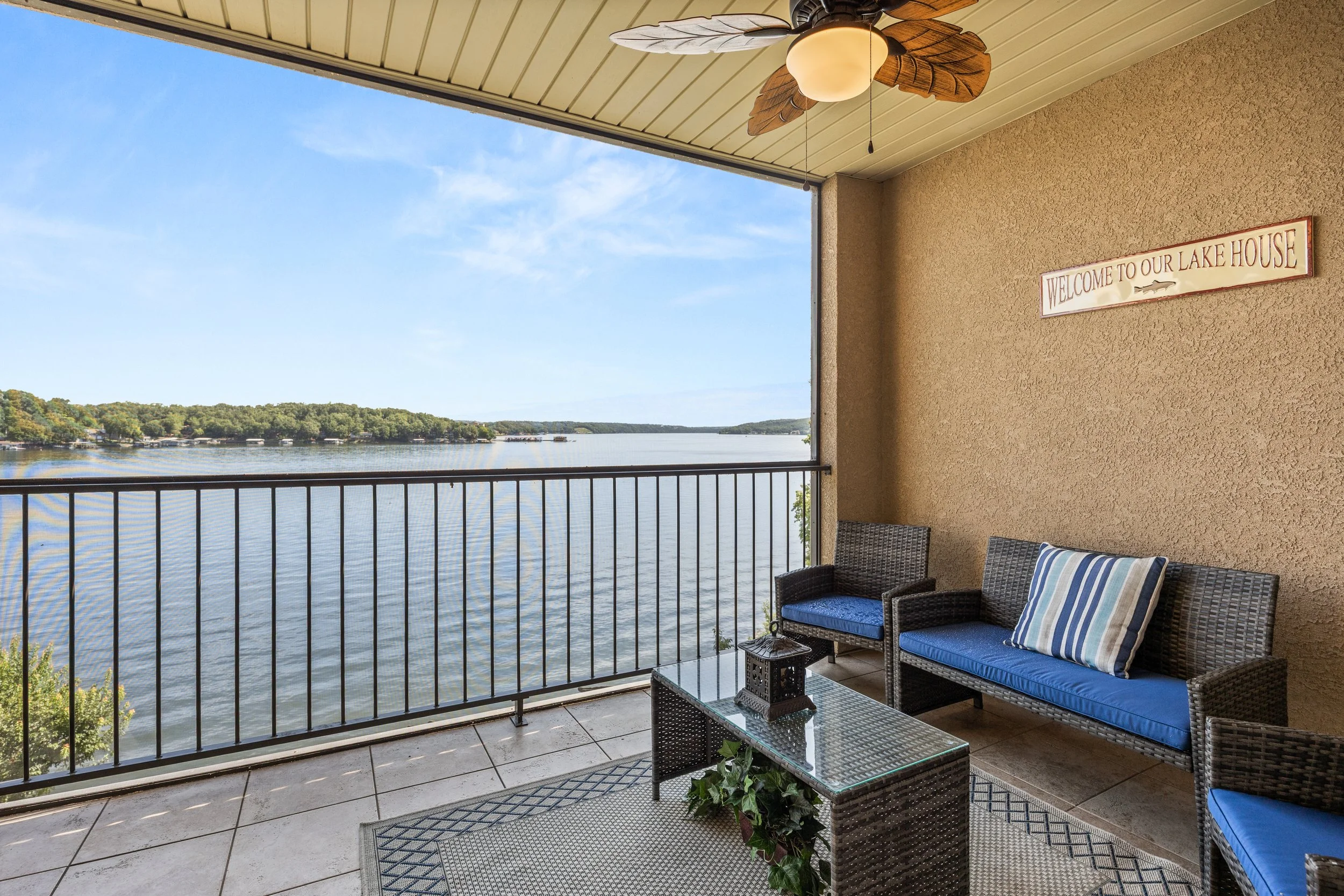 Would you ever leave your covered porch with views like this? Lake of the Ozarks, Missouri.