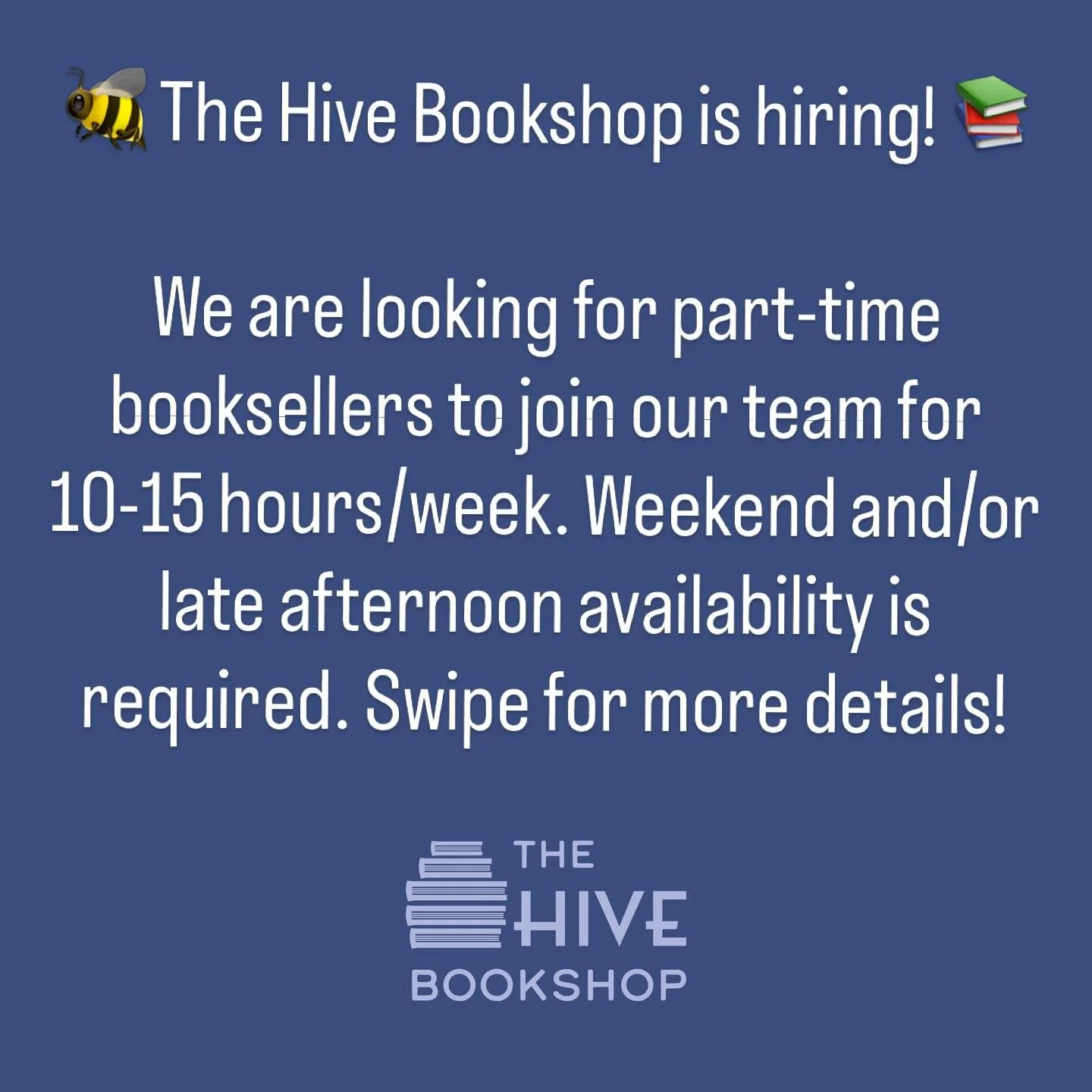 We are building a warm and engaging community bookstore here in Knoxville, and are looking for booksellers who want to help shape The Hive Bookshop. Please send applications to thehivebookshop@gmail.com. 

#thehivebookshop #indiebookstore #bookseller