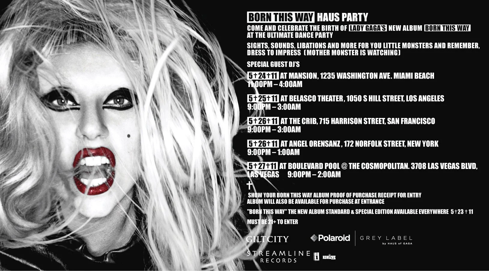 LADY GAGA "BORN THIS WAY" HAUS PARTY W/ INTERSCOPE