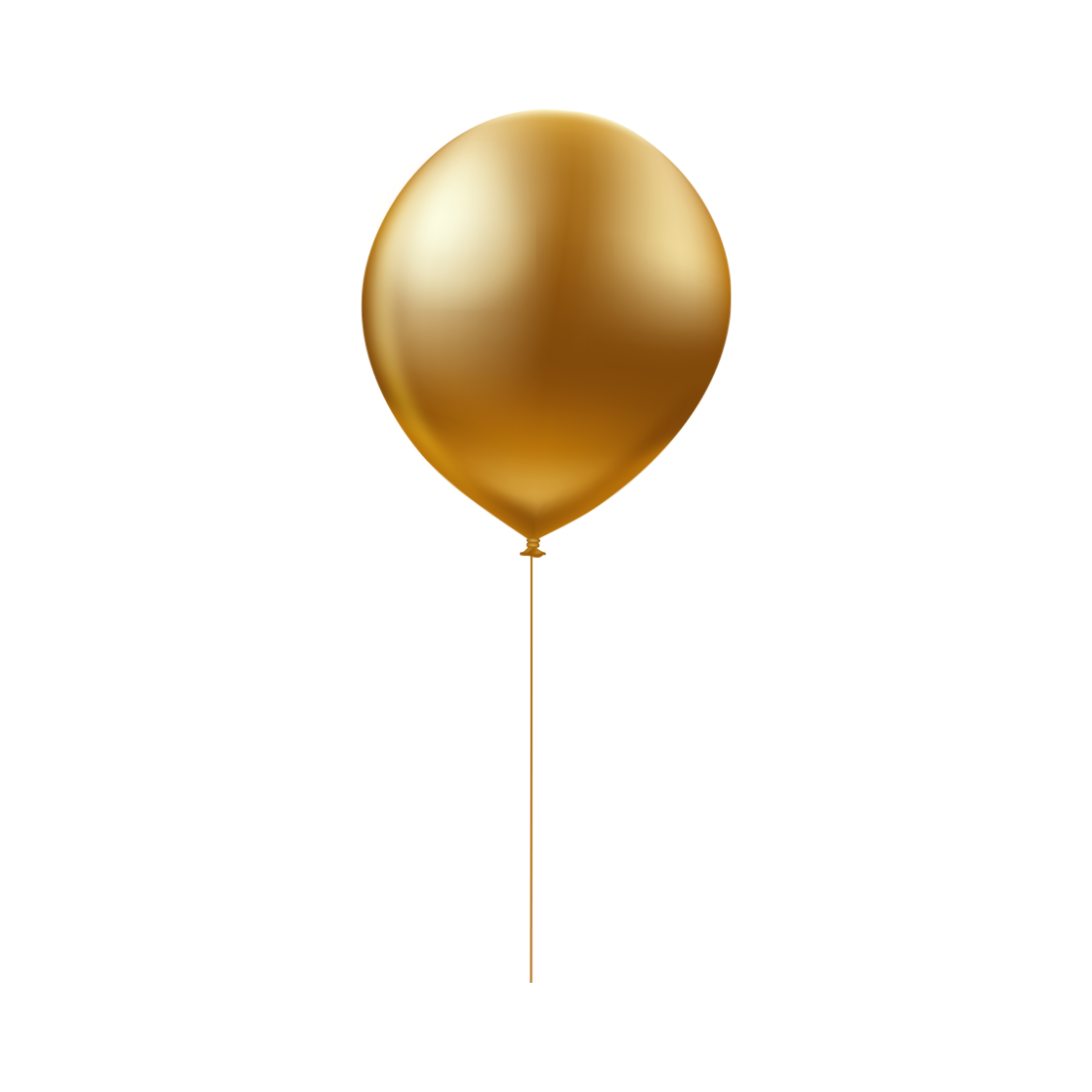 Gold balloon on a stick.