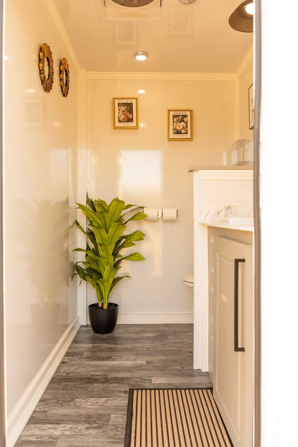 Mobile Restroom Luxury Rental Modern Climate Control Interiors