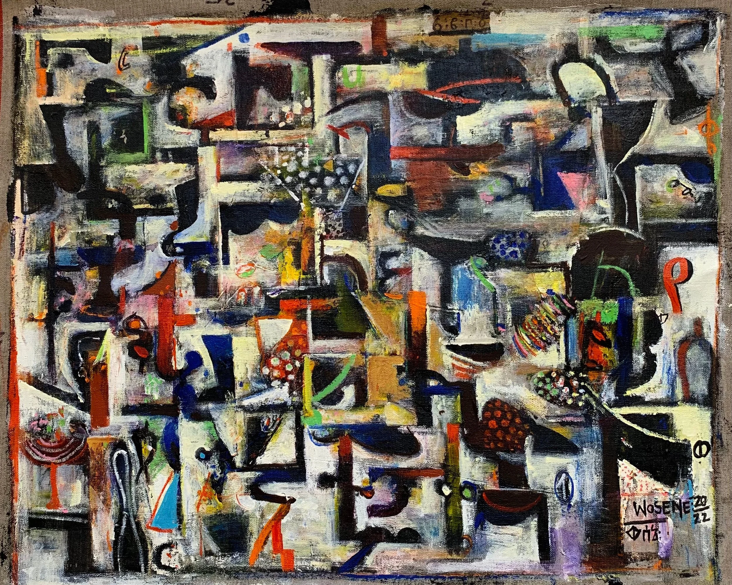 Beyond Words, 2022, acrylic on linen, 20” x 25” (50.8 x 63.5 cm)