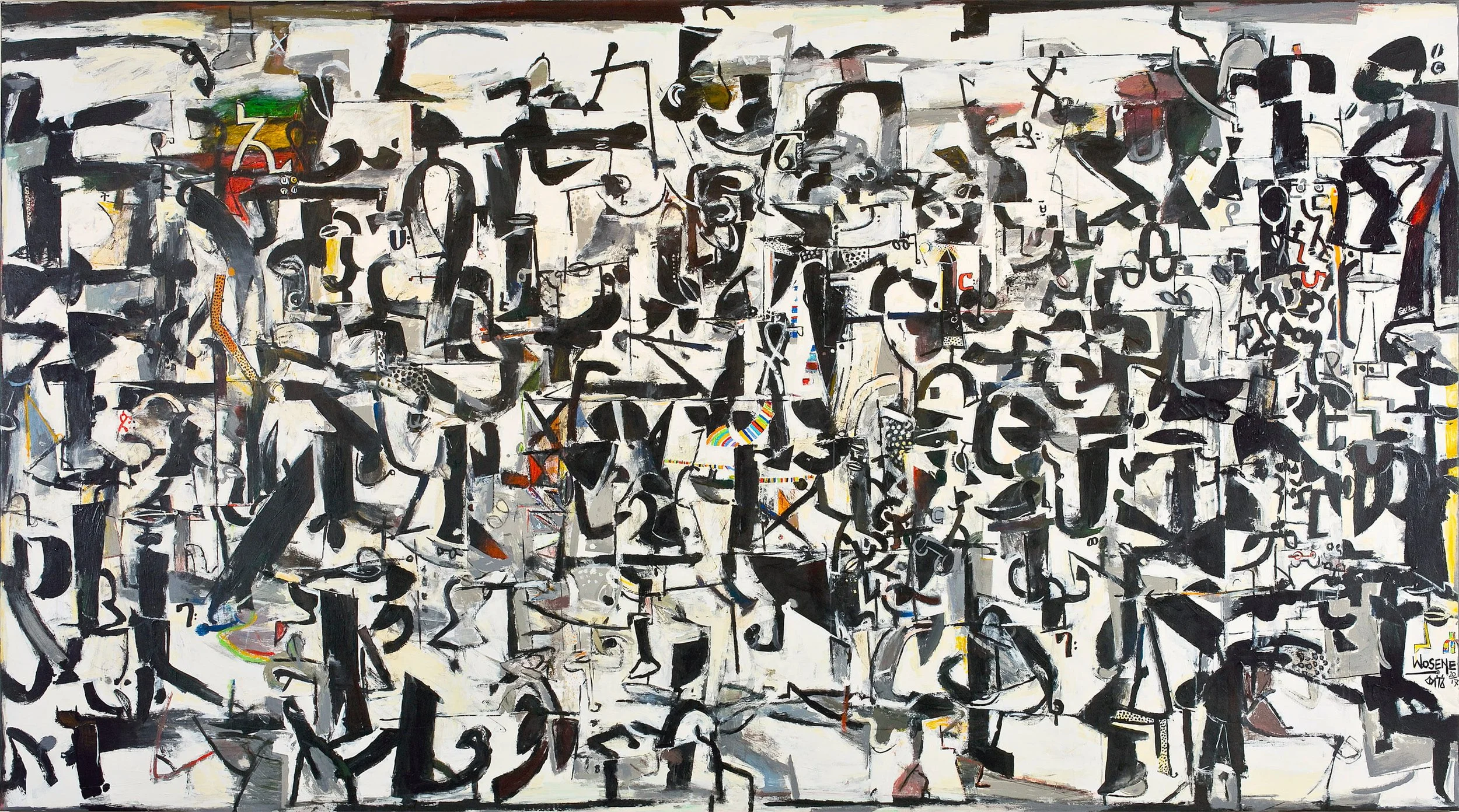 America: The New Alphabet, 2017, acrylic on canvas, 80” x 140” (210 x 254 cm )