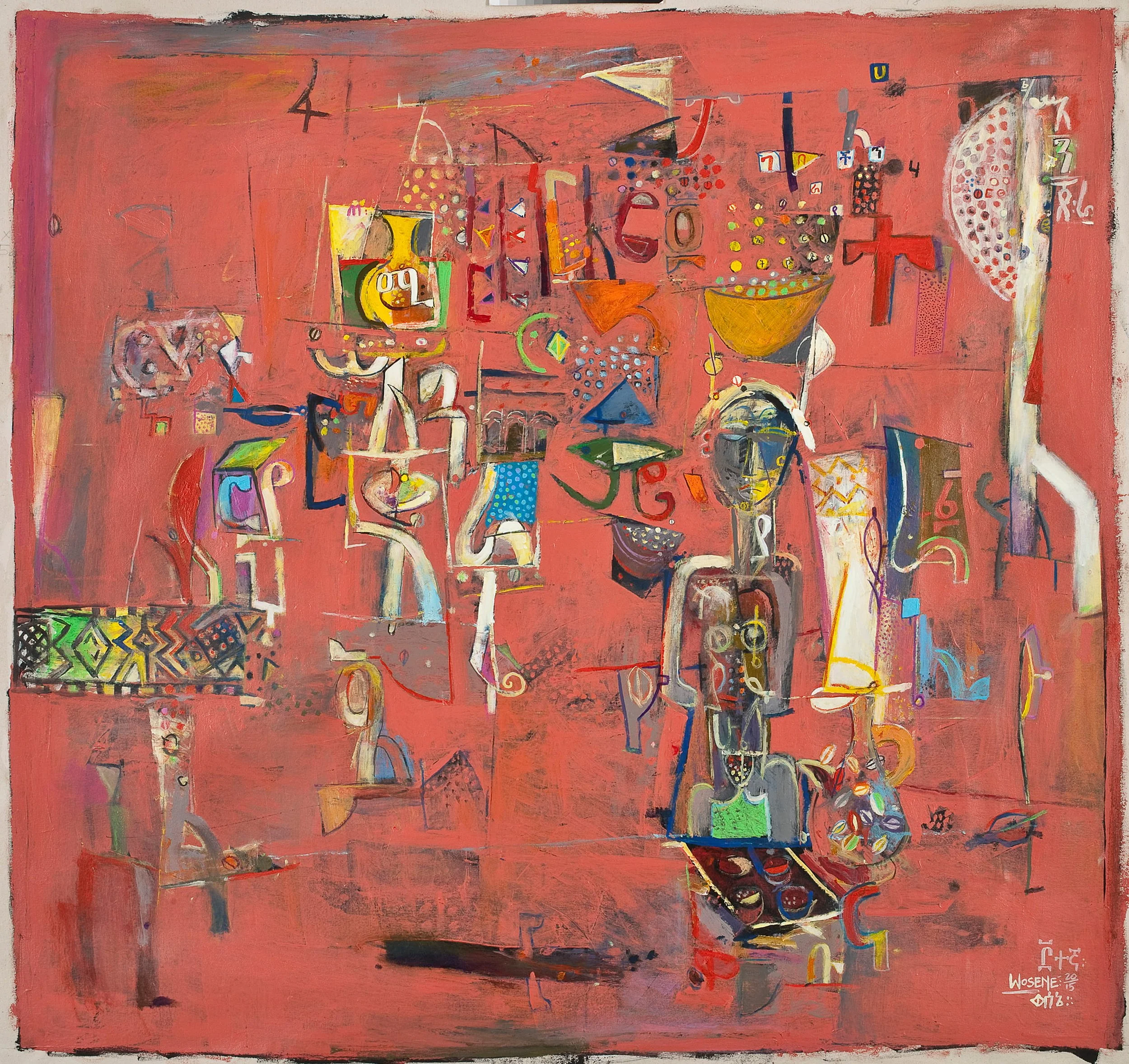 The Africans II, 2015, acrylic on canvas, 48” x 50” (121.9 x 127 cm)