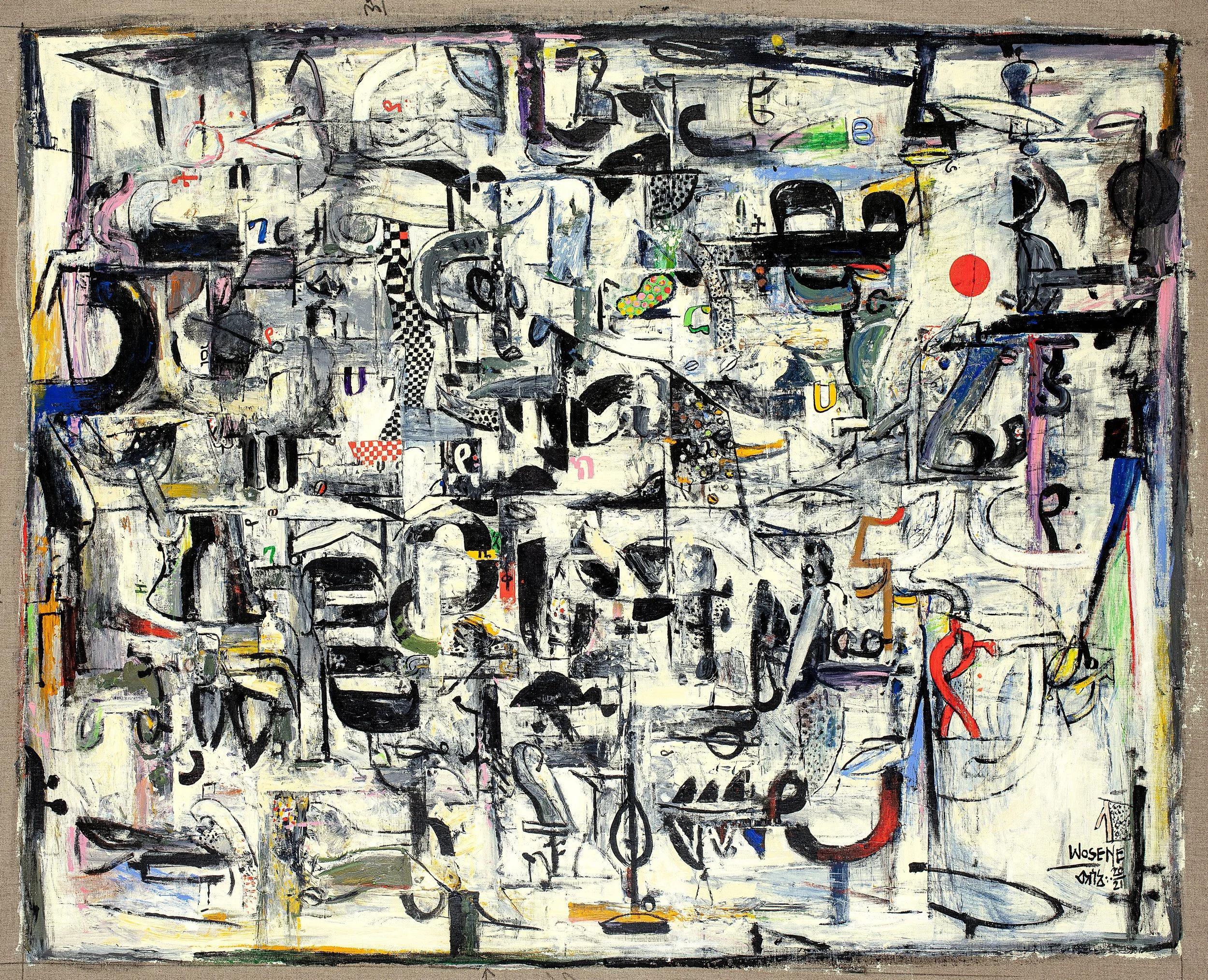 Words of Justice III, 2021, acrylic on linen, 38" x 48" (96.5 x 121.9 cm)