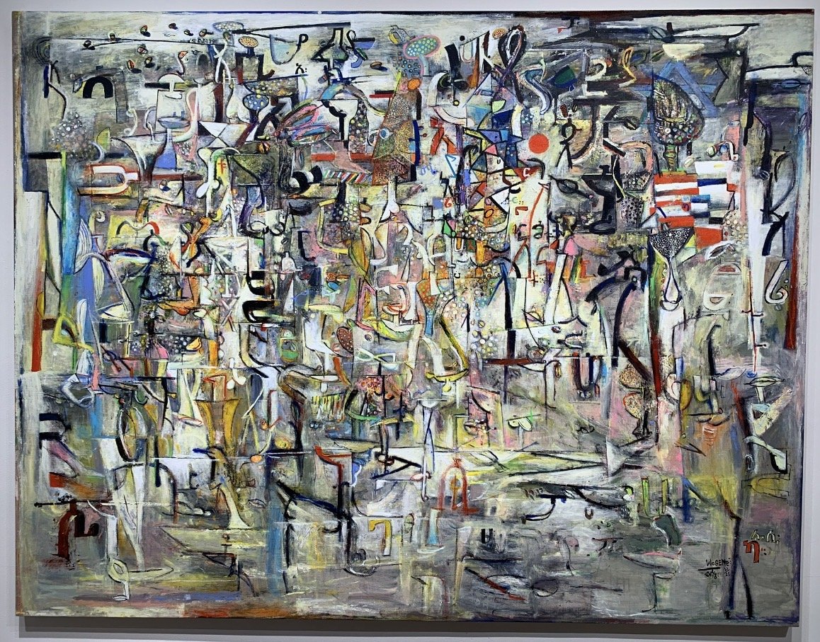 Lucy in America, 2023, acrylic on linen, 70” X 90” (177.8 x 228.6 cm) Private collection