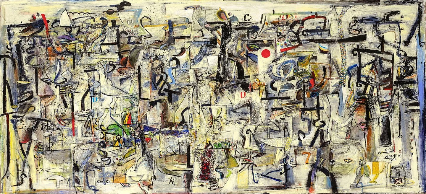 My America IV, 2020, acrylic on linen, 36” x 78” (91.4 x 198.1 cm)