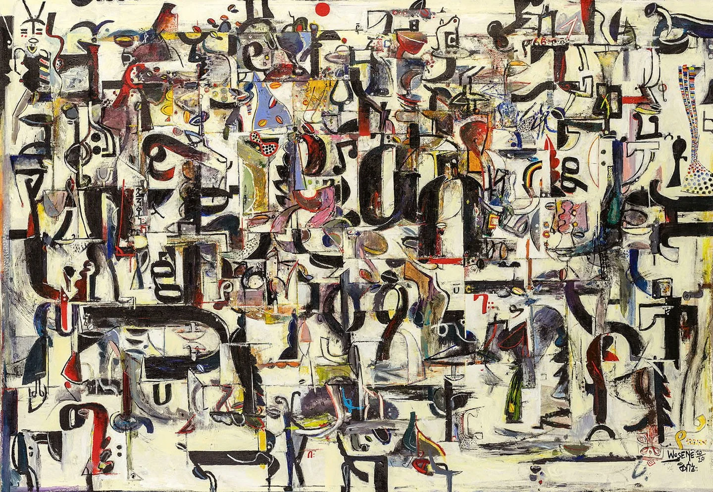 Elemental Coltrane II, 2020, acrylic on linen, 48” x 70” (101.6 x 177.8 cm)
