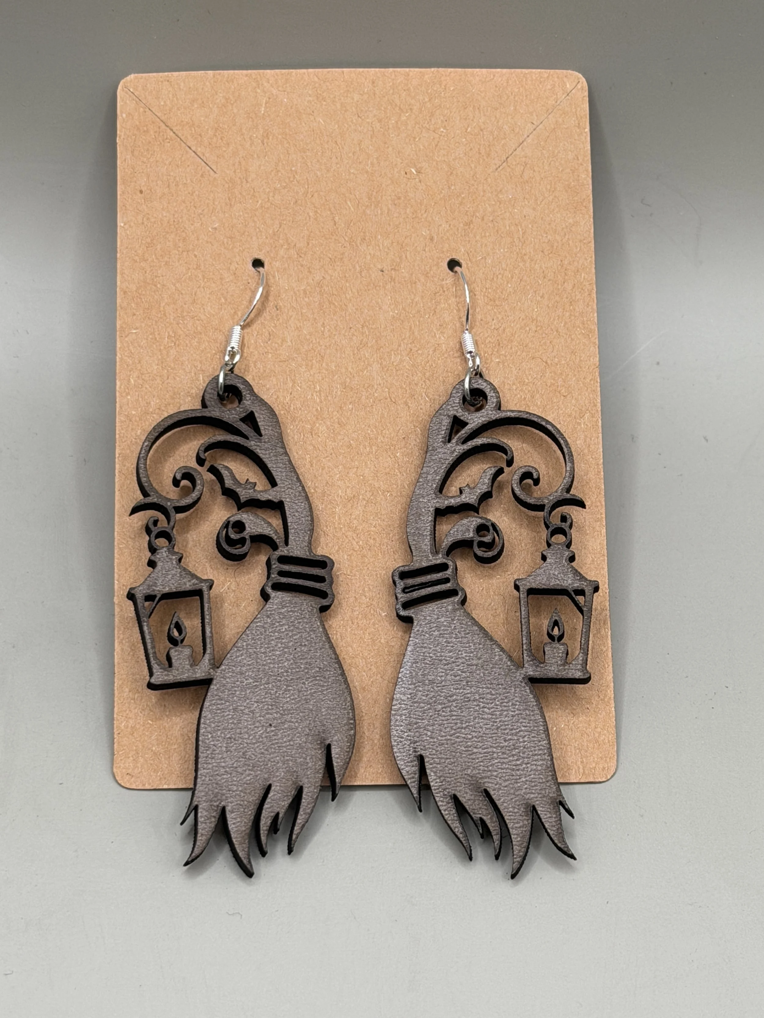 Ornate Lantern Broom Earrings.JPG
