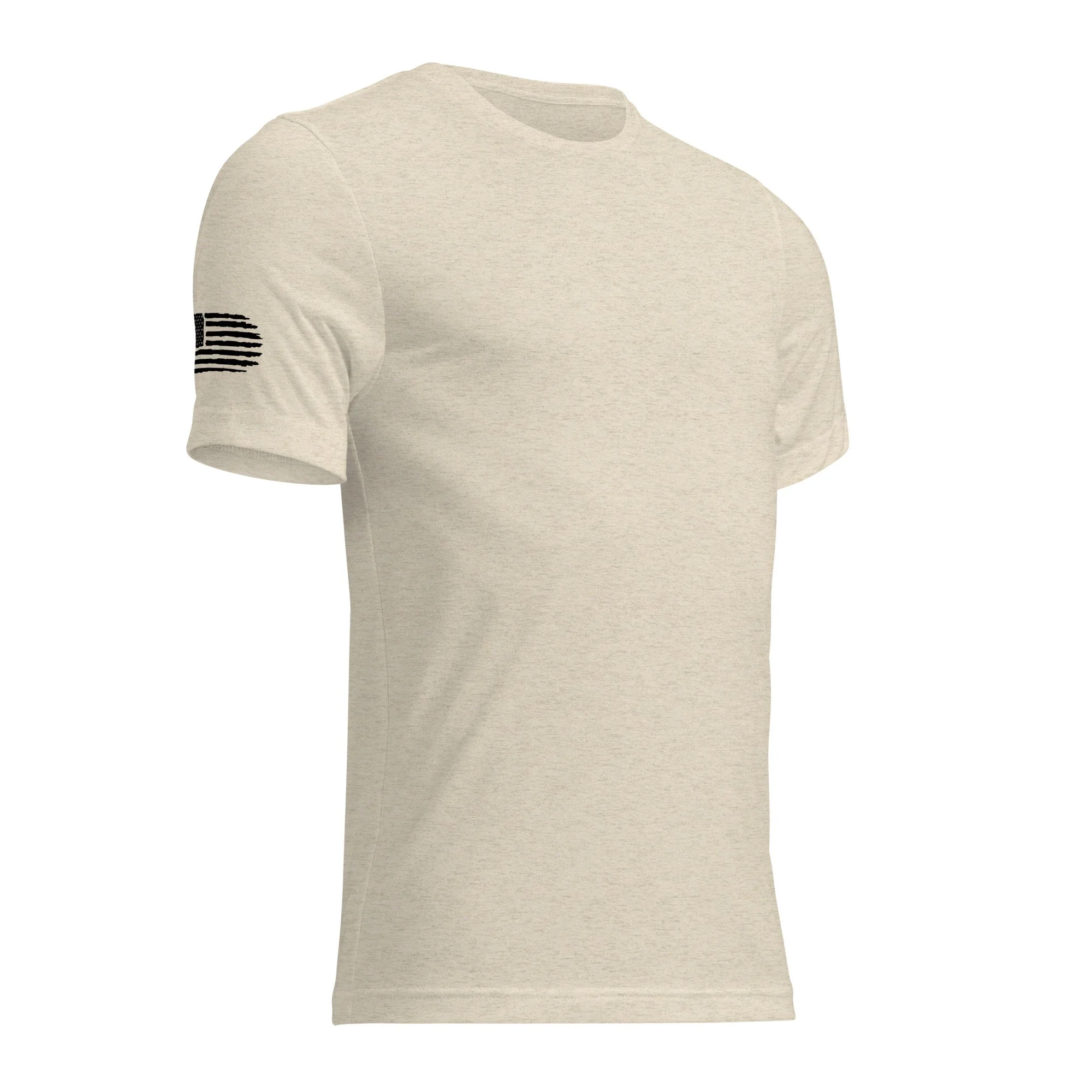 Distressed American Flag Sleeve Tri-Blend T-Shirt