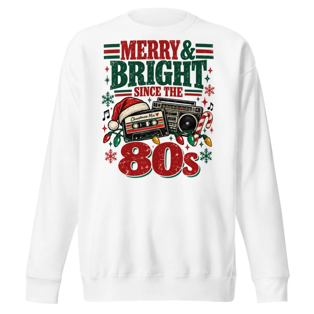 Merry and Bright Since the 80s sweatshirt in White, front