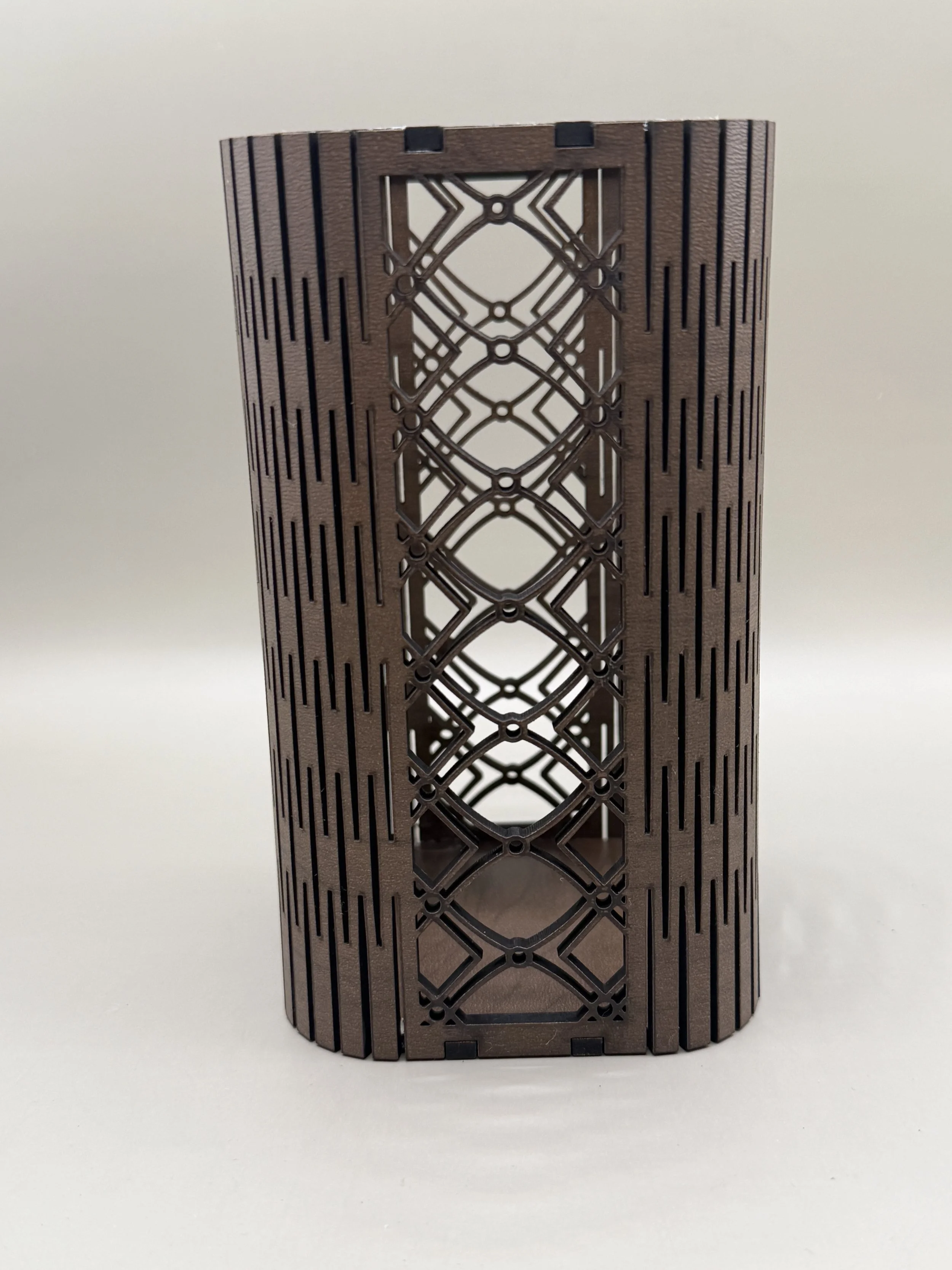 Geometric Diamond Lattice Wooden Pen Holder side 90.JPG