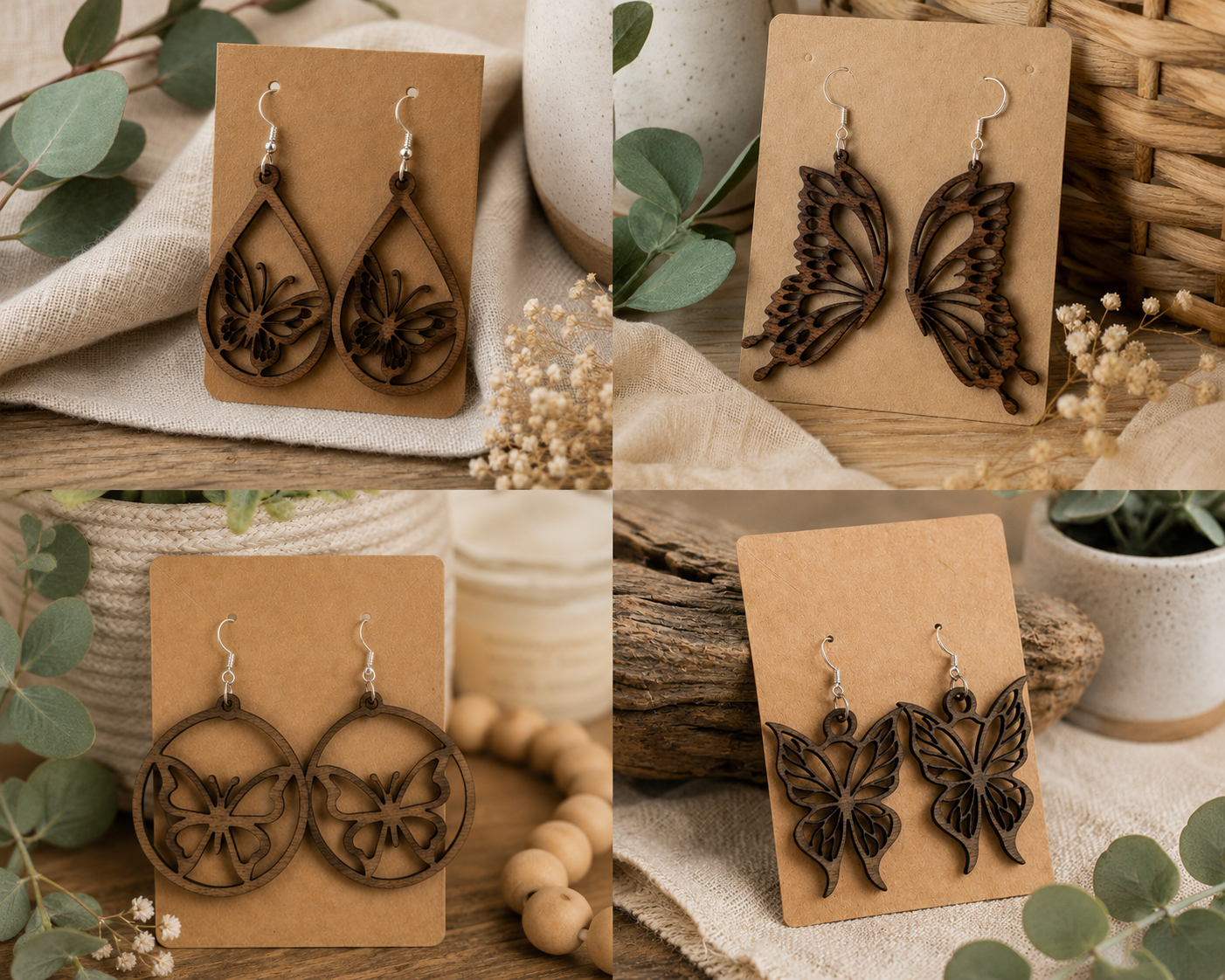 Walnut Butterfly Collection 4-Pack