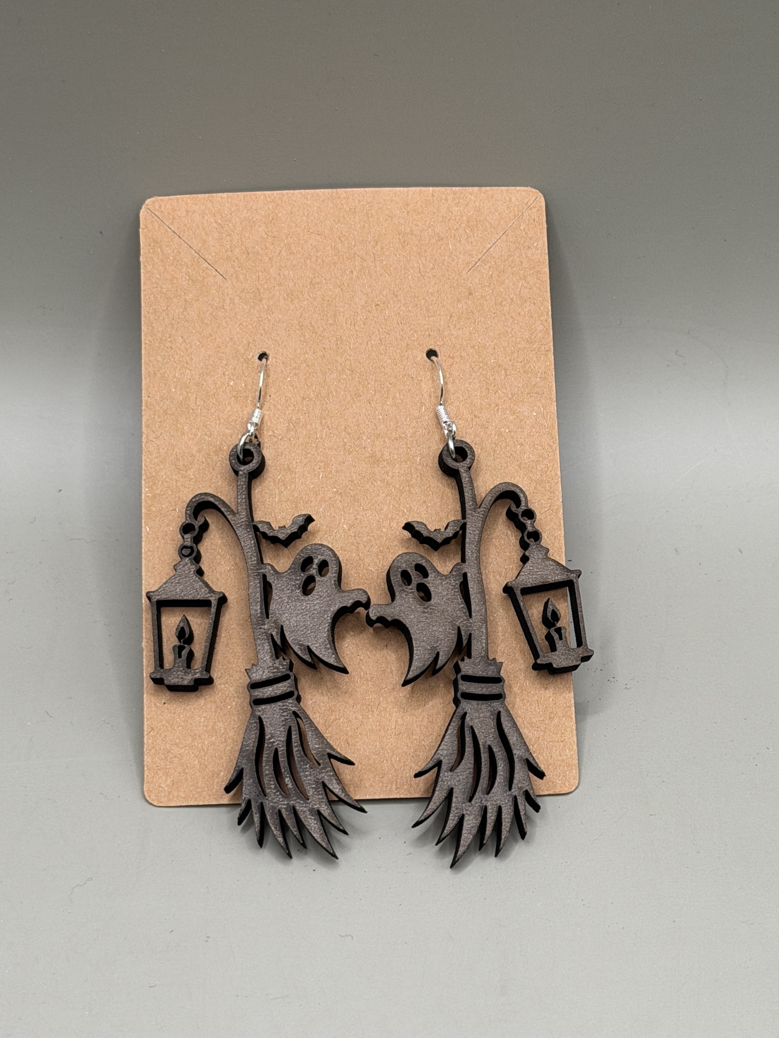 Ghost Lantern Broom Earrings.JPG