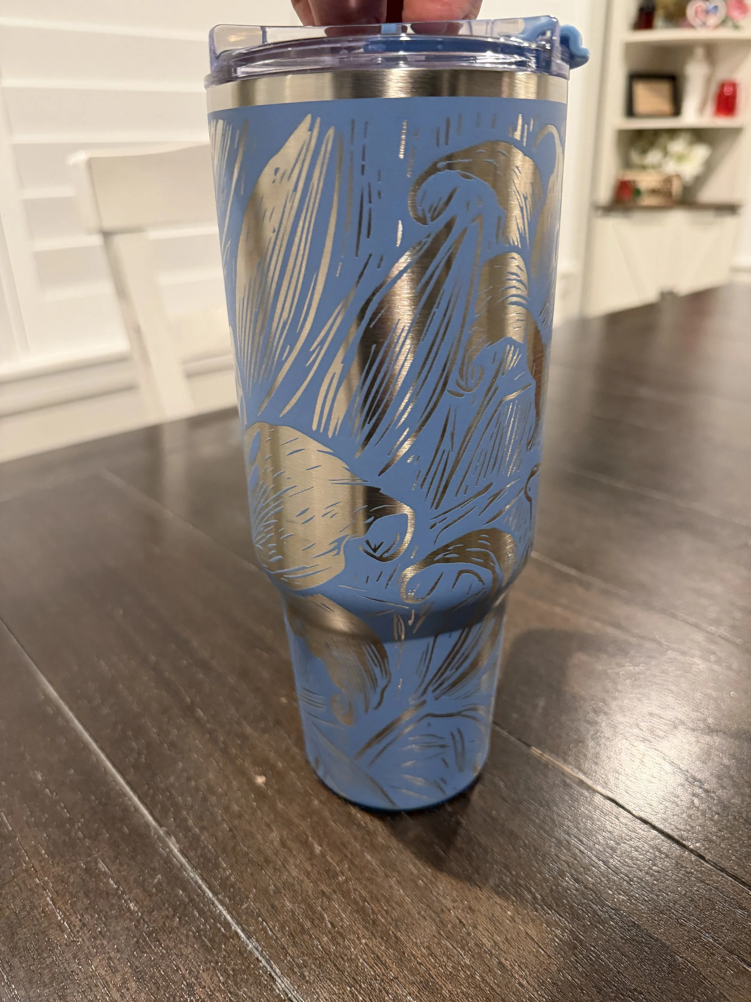 Light Blue Tumbler with Lilly Full Wrap pattern front.JPG