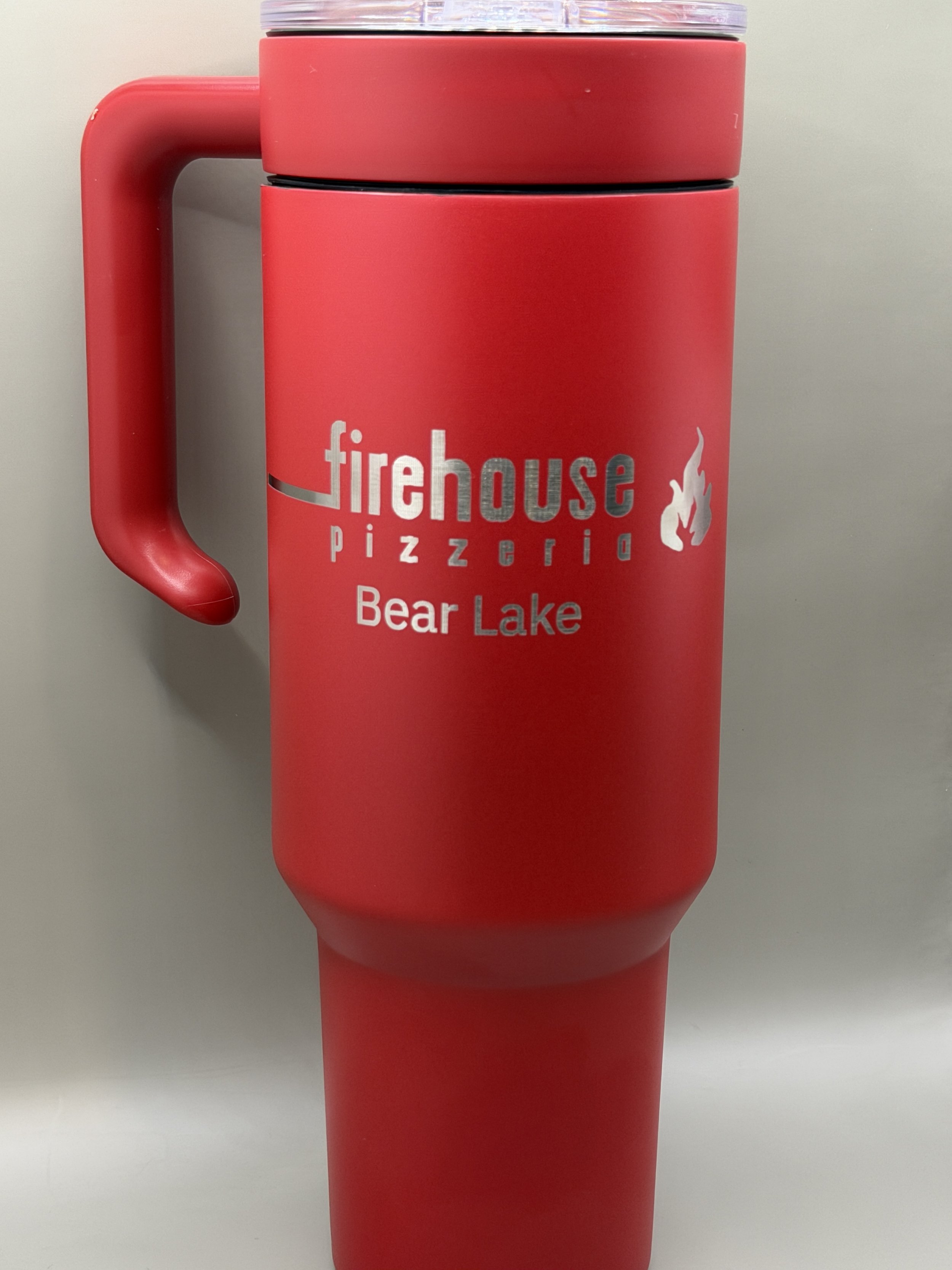 Firehouse Pizzeria Tumbler 40oz Red w:Handle - Bear Lake.JPG
