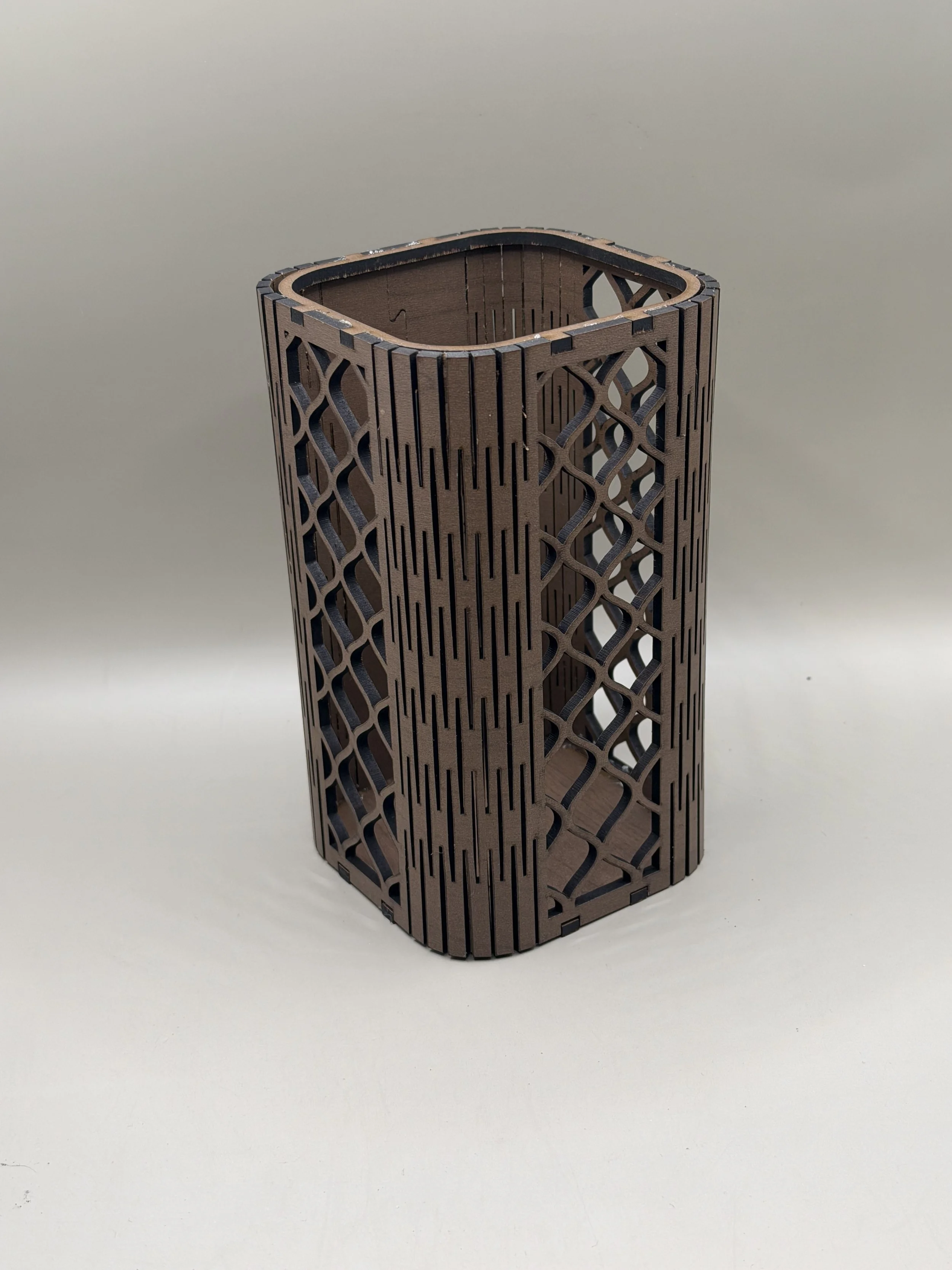 Moroccan Trellis Wooden Desk Pen Organizer Top.JPG