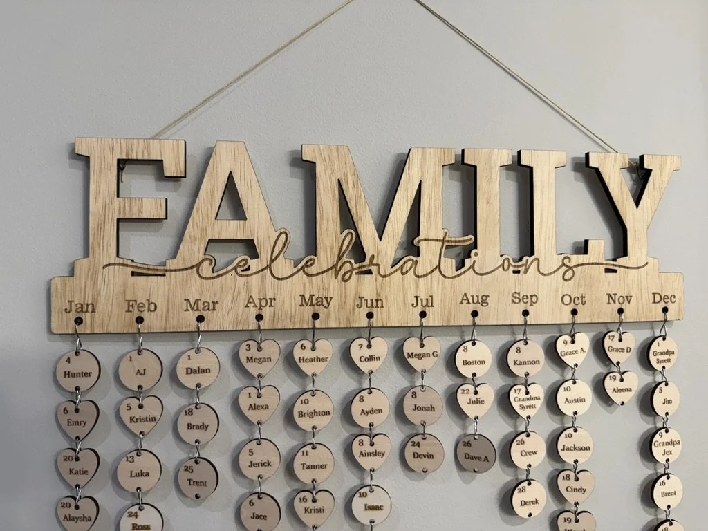 Family Birthdays & Celebrations Hanging Tracker