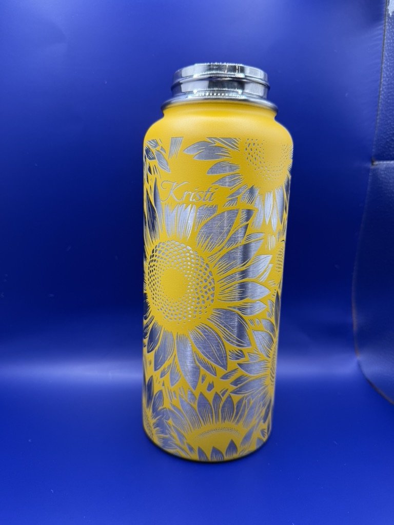 Sunflower Laser-Engraved MakerFlo 32oz Hydro Bottle