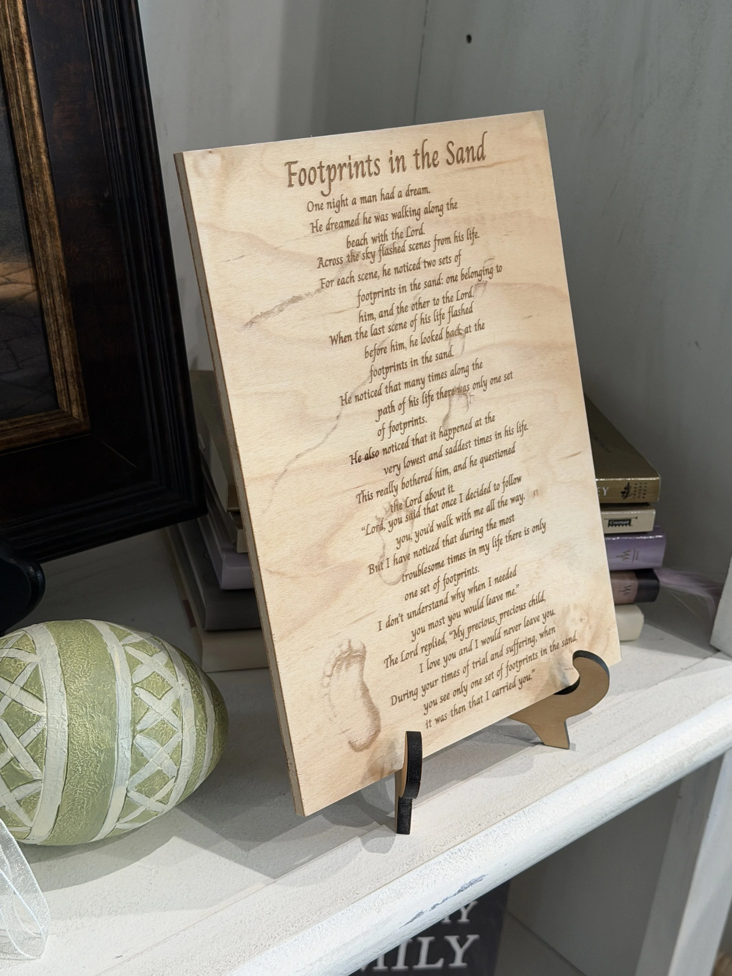 Footprints Poem on Alder - Side.JPG