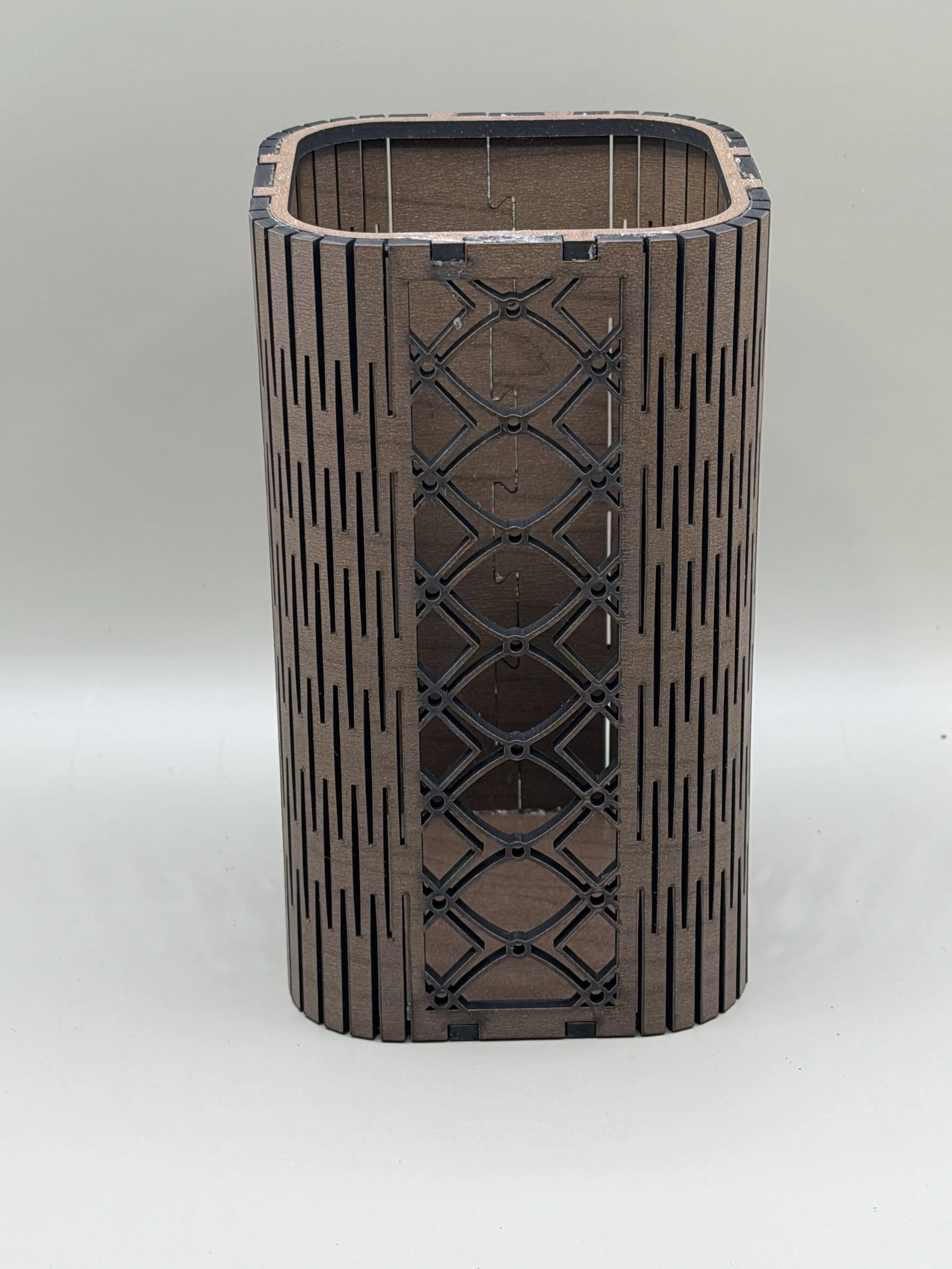 Geometric Diamond Lattice Wooden Pen Holder.JPG