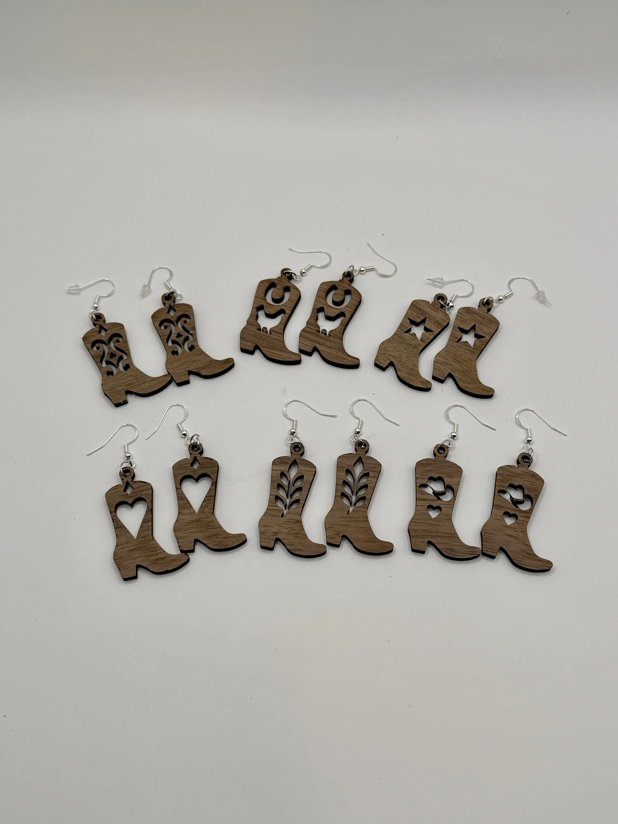 Walnut Earrings - Cowboy Boot Complete Set.JPG