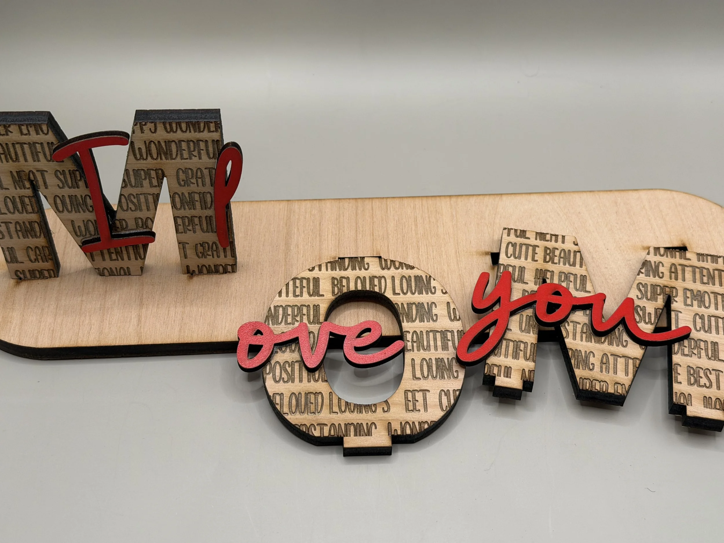 Mom I Love You Sign partially put together.JPG