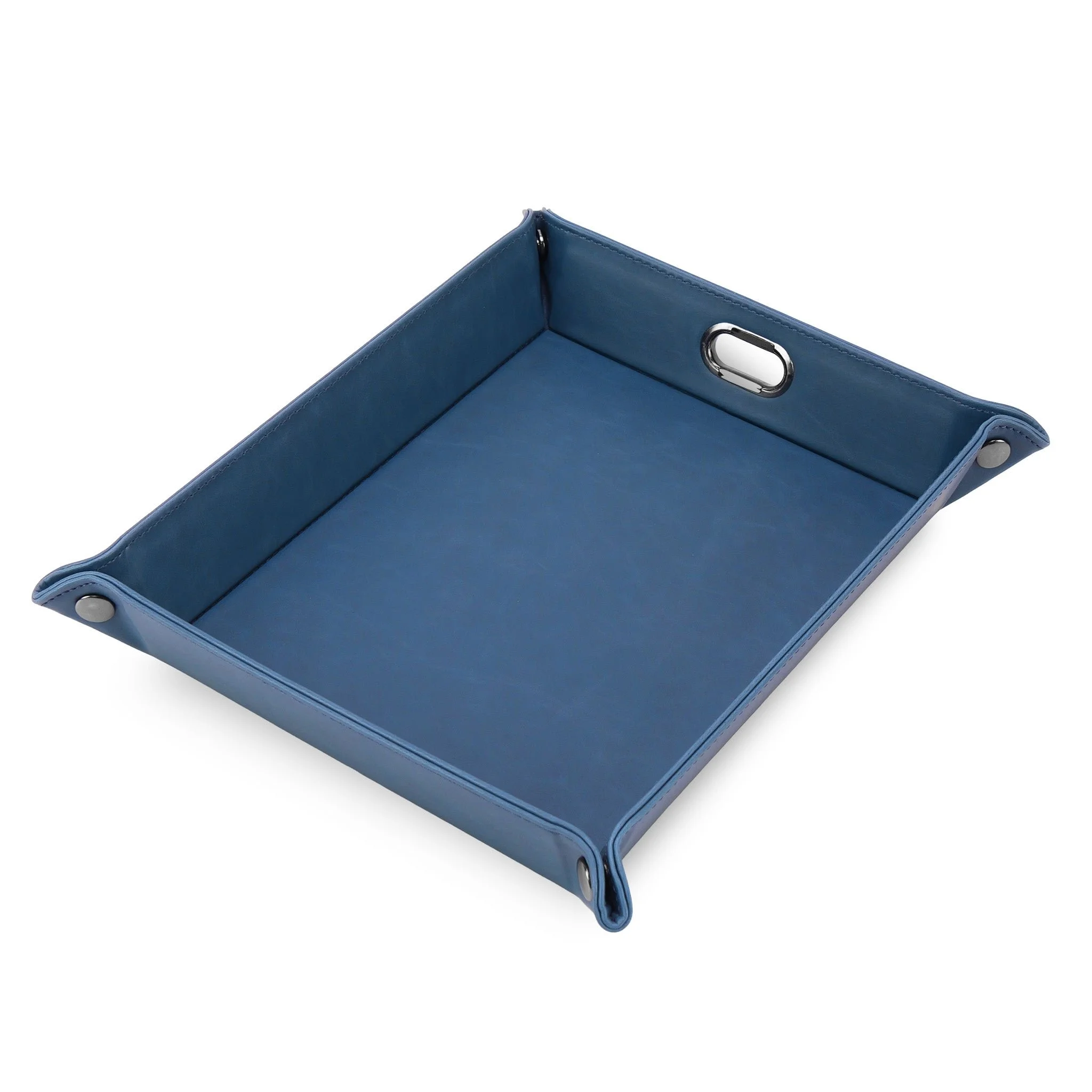 Laserette Valet Tray – Snap-Together Leatherette Catchall, 10 Colors