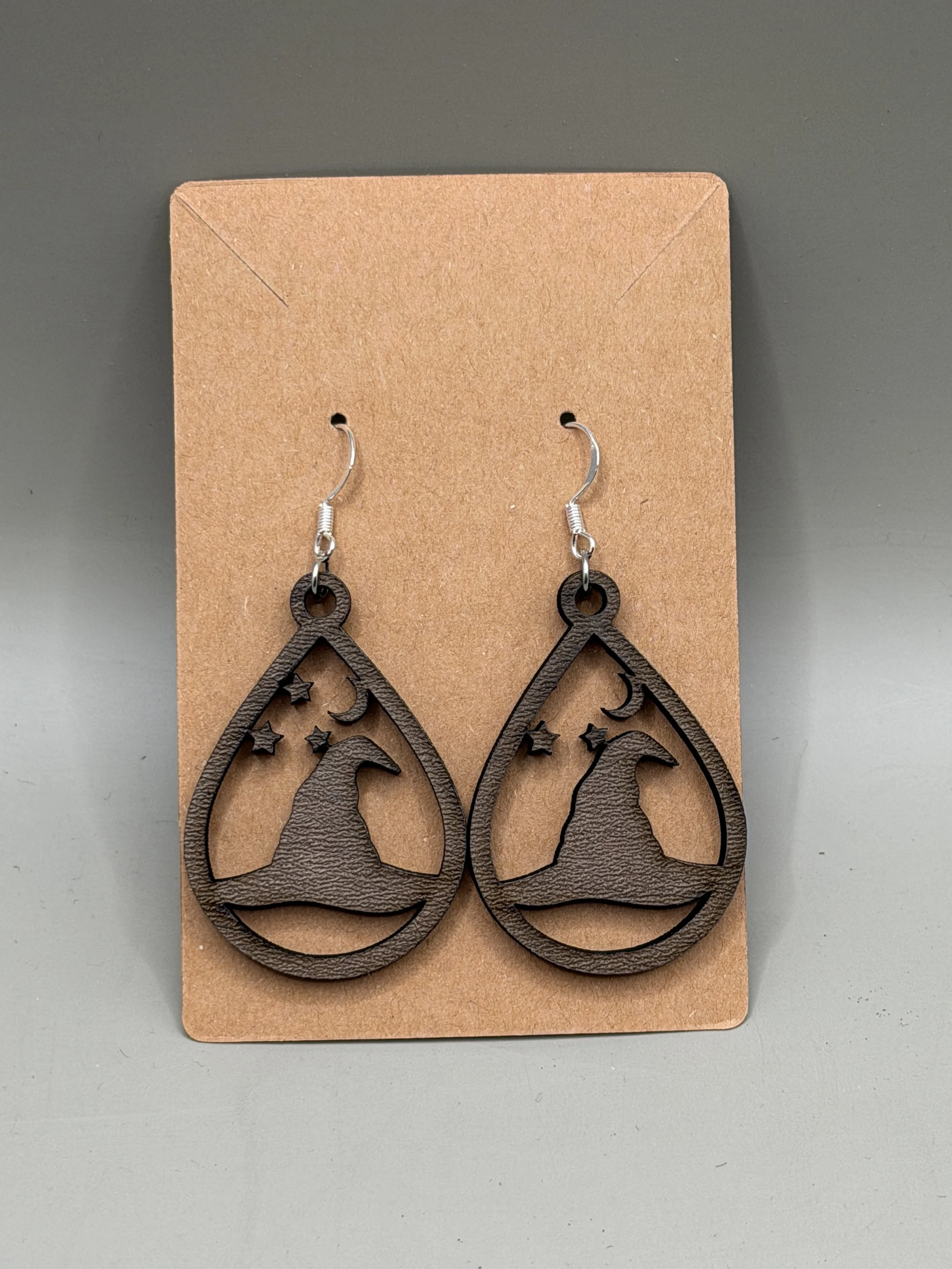 Celestial Witch Hat Teardrop Earrings – Moon & Star Dangle Earrings