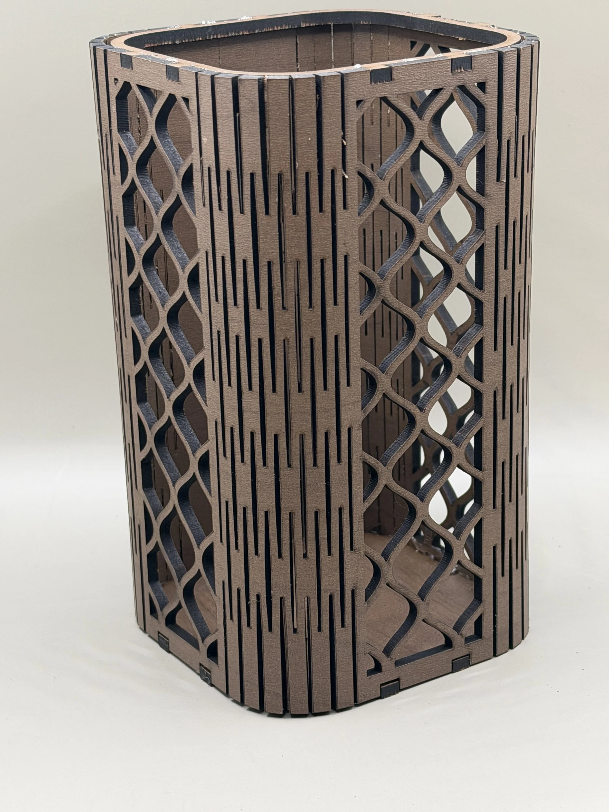 Moroccan Trellis Wooden Desk Pen Organizer right image.JPG