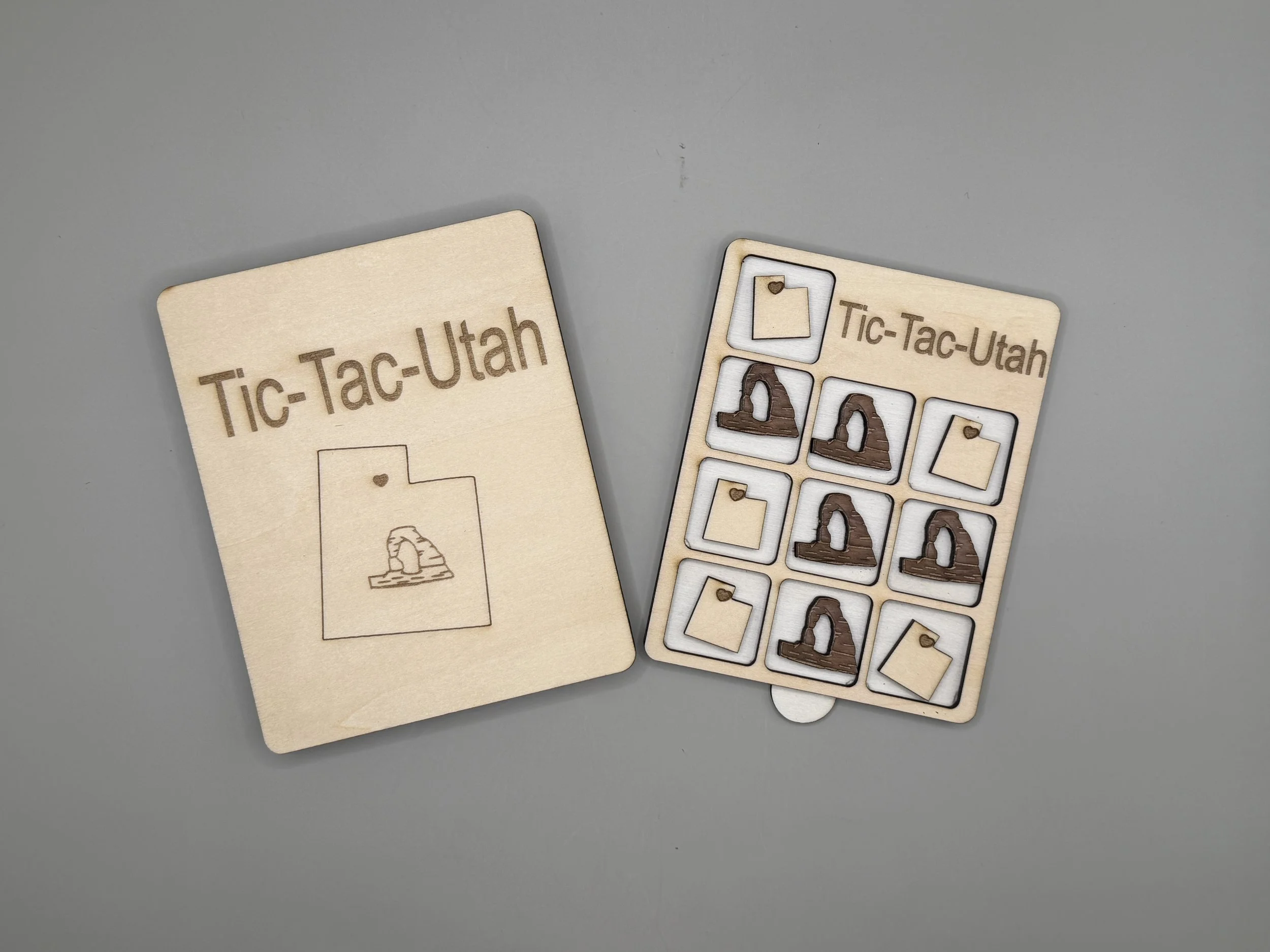'Tic-Tac-Utah' Laser-Cut Tic-Tac-Toe Game – Utah Souvenir and Classroom Game