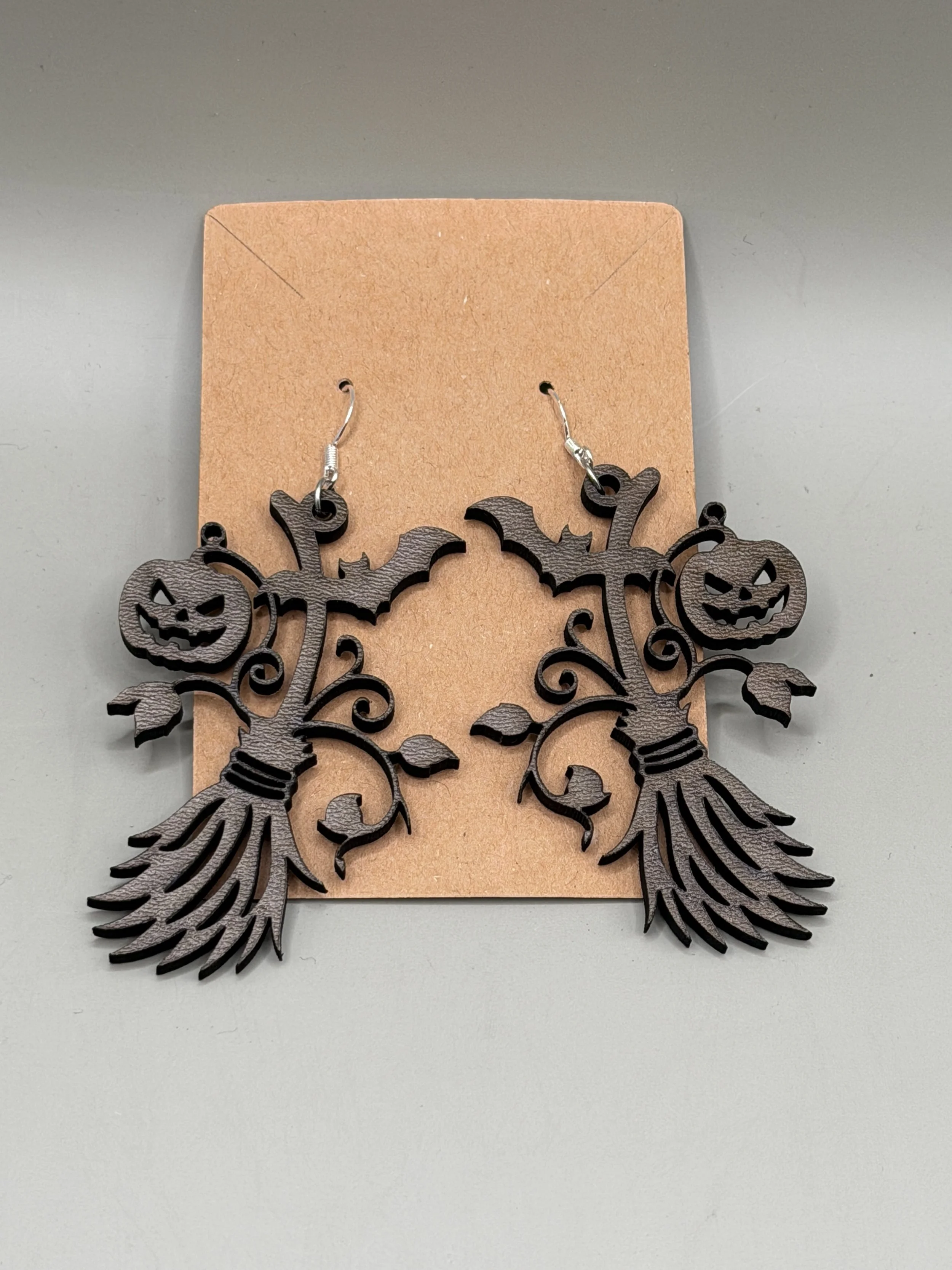 Jack O Lantern Vine Broom Earrings.JPG