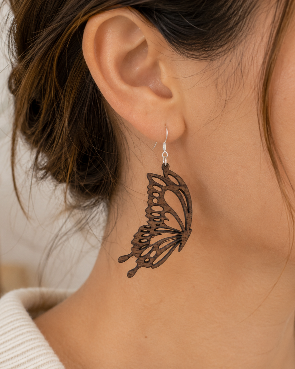 Walnut+Butterfly+Earrings+Wing+Pair+-+On+Model.png