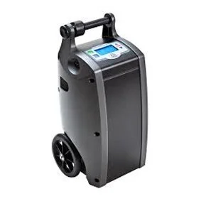 Portable medical or industrial equipment with wheels and a digital display