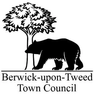 Silhouette of a tree and a bear above the text 'Berwick-upon-Tweed Town Council'