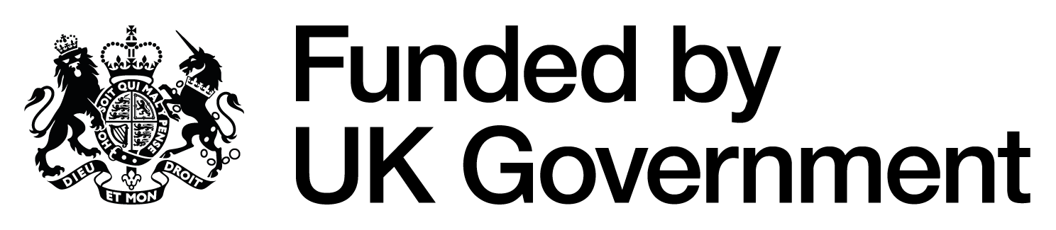 Black and white image of the United Kingdom's police flag with an emblem in the top left corner.