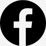 Facebook logo with white lowercase 'f' on a black circular background