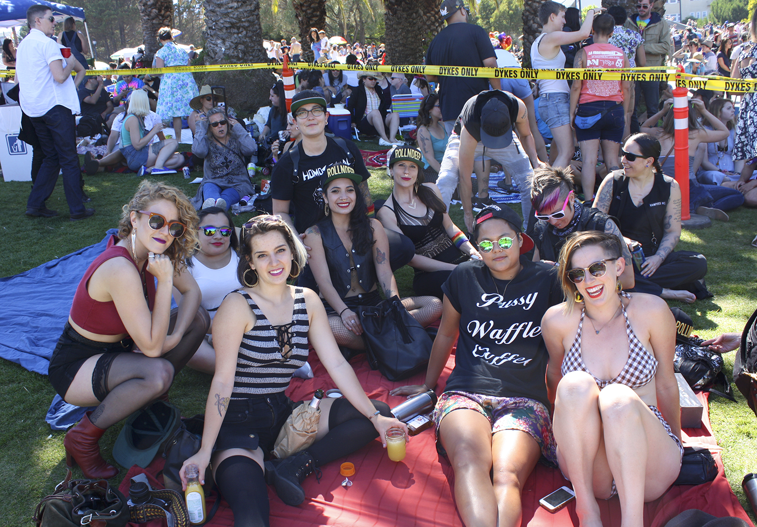 A pack of Dykes at the SF Dyke March, Dykes Only Space, 2016