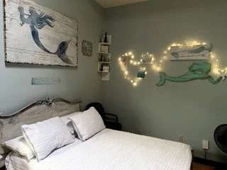 The bed in our Mermaid birthing suite 