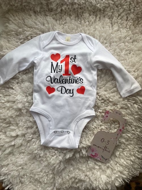 Adorable First Valentine's Day Baby Bodysuit