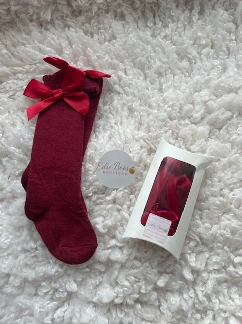 red bow socks