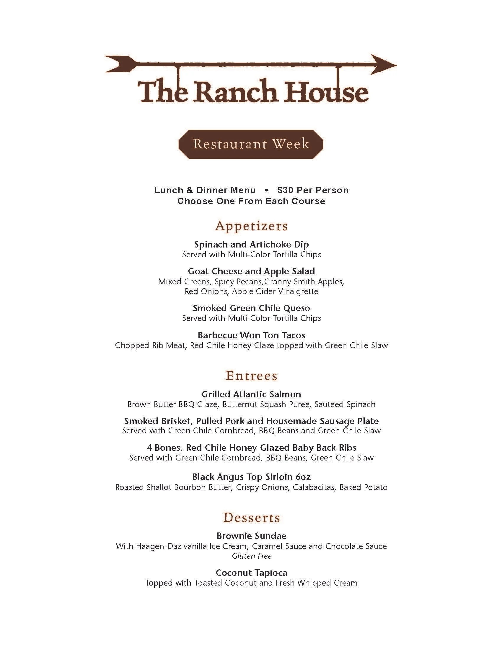 Fitch Ranch Menu Restaurant: The Ranch House — Santa Fe Restaurant Week