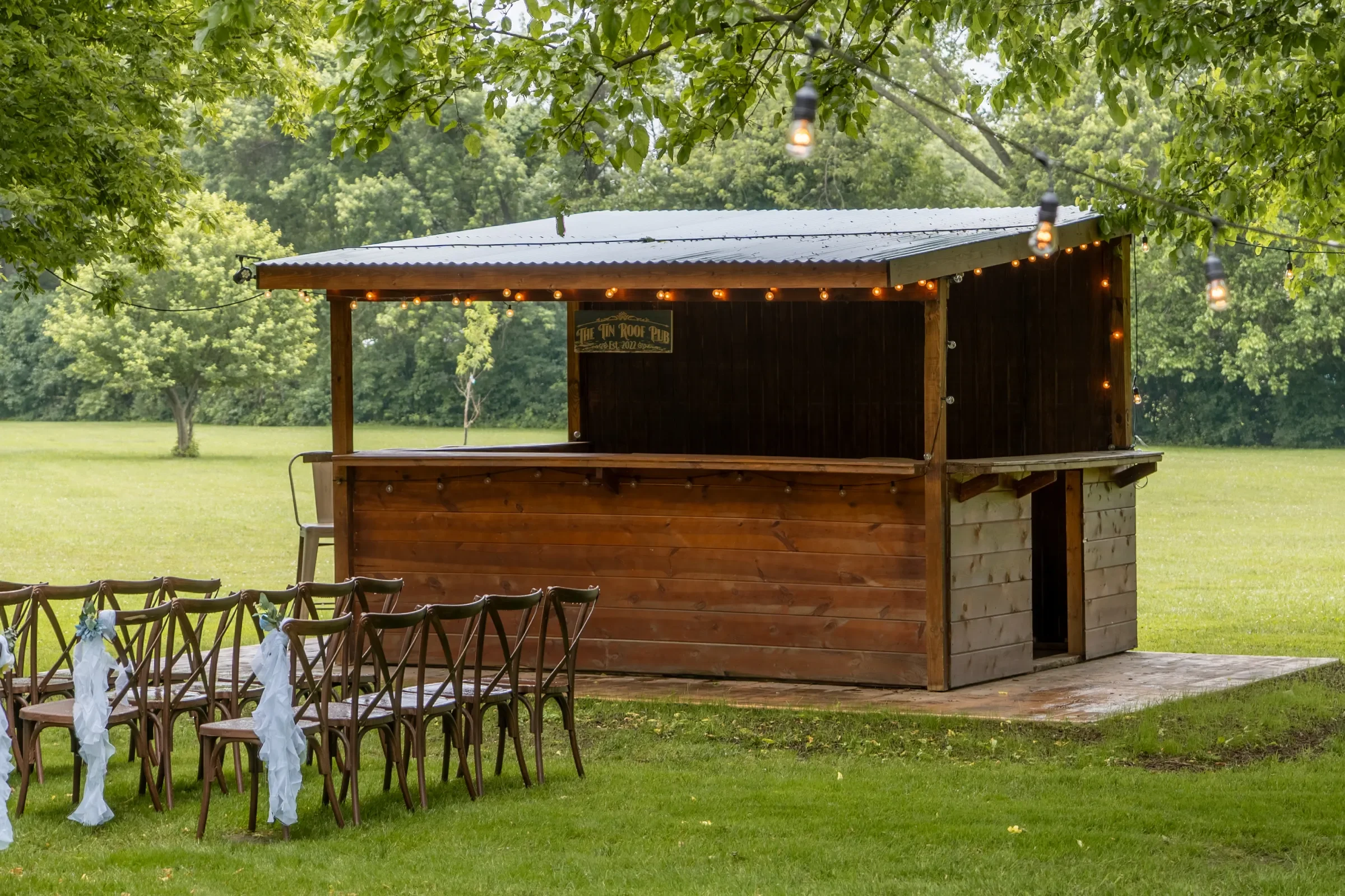 Outdoor Bar &amp; Cocktail Hour Area – "The Tin Roof Pub"