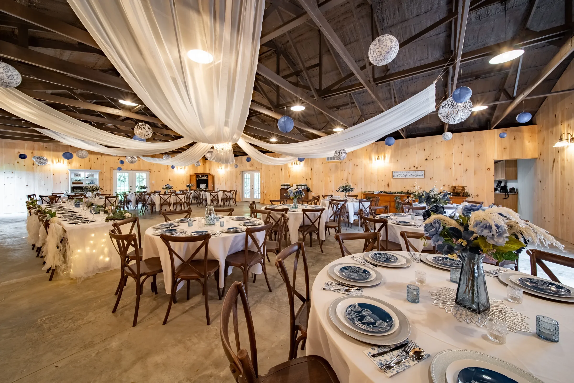 Open-Concept Reception Seating &amp; Floor Plan