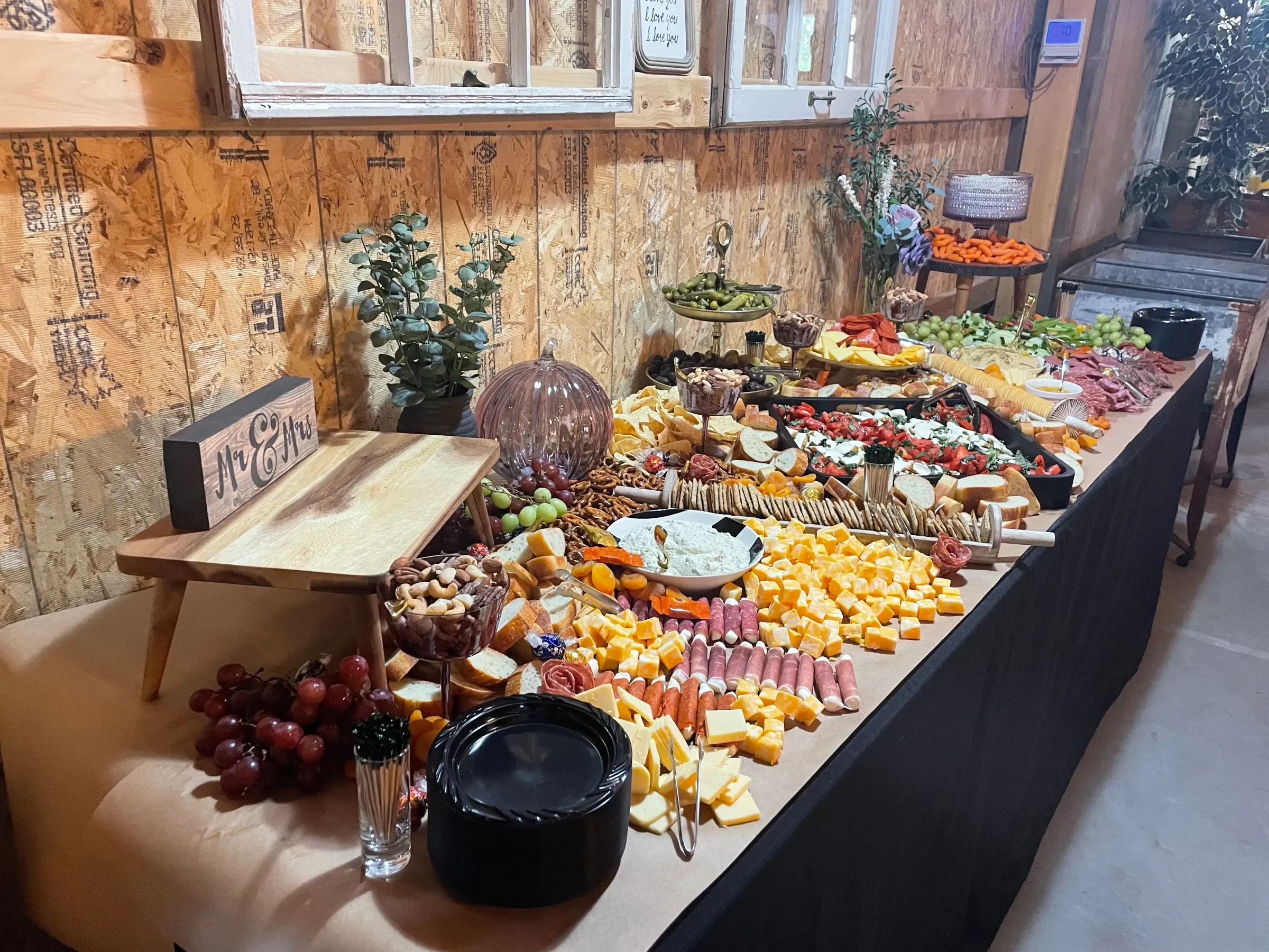 Extensive Wedding Charcuterie and Grazing Station
