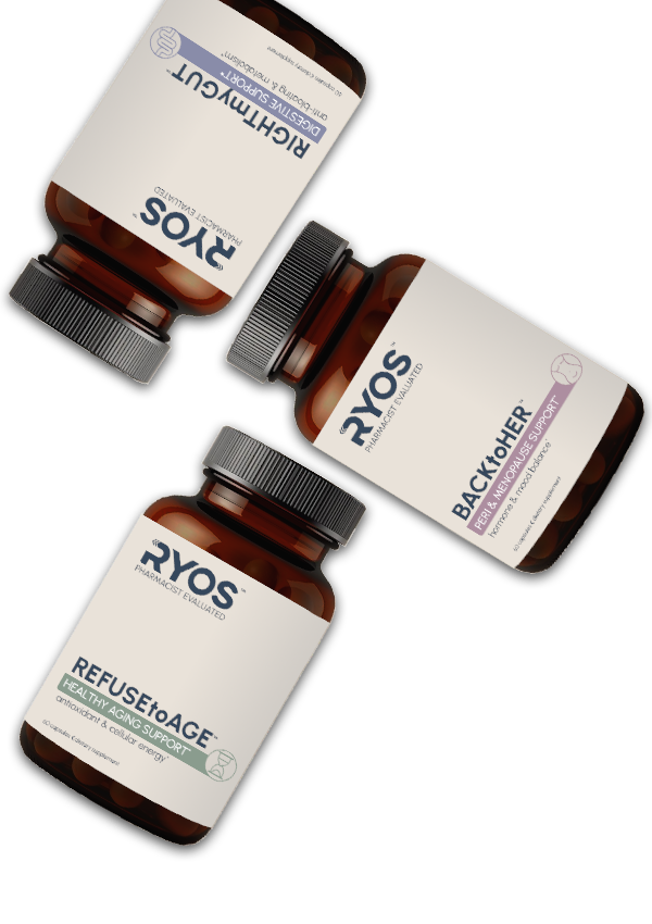 Learn more about RYOS products that support menopause, digestion and healthy aging